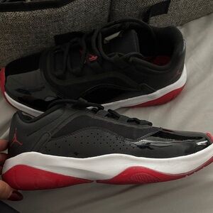 Jordan Black and Red Low-Top Sneakers